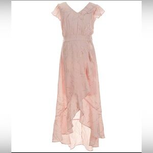 Allison & Kelly Girls Cap Sleeve High-Low Wrap Dress - Size 7